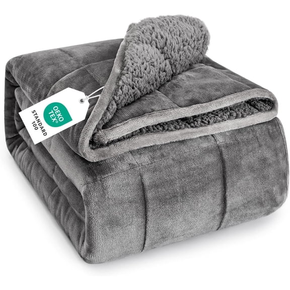 5lb Weighted Blanket (Grey) 19x22 Inch Plush Minky Lap Pad with Sensory Support for Autism or ADHD, Giftable Weighted Blanket with Travel Bag for Ages 410
