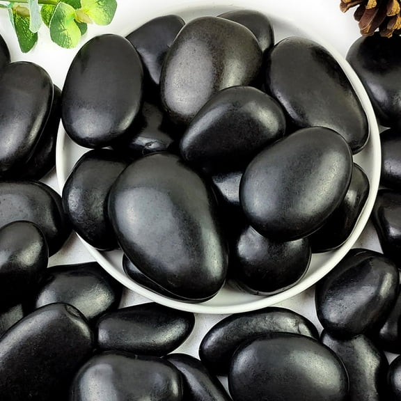 5lbs Black Pebbles for Plants, 2-3 Inch High Polished Natural Large River Rocks for Landscaping, Decorative Stones Vase Filler Fish Tank Aquariums Garden Outdoor and Indoor DIY
