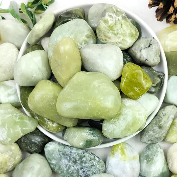 5lbs Jade Pebbles for Indoor Plants, 2-3 Inch Natural River Rocks, High Polished Decorative Stones Vase Filler Fish Tank Aquariums Landscaping Garden Outdoor and DIY