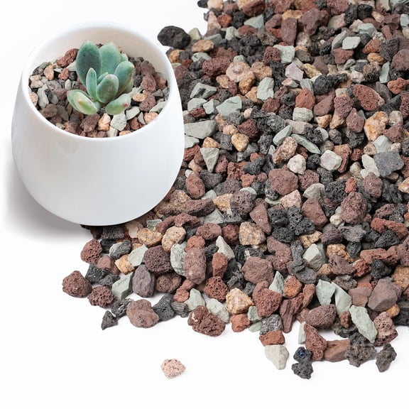 5lbs Mix Horticultural Lava Rock for Plants, 1/5 Inch Potting Soil Amendment for Succulents, Cactus & Bonsai, Decorative Volcanic Gravel for Terrarium, Drainage Gritty Rock, Top Dressing