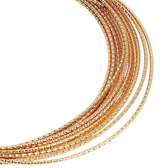 5m Brass Wire Textured Round Real 18K Gold Plated 1.2mm
