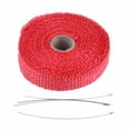 5m Car Insulation Tape Exhaust Heat Wrap with 4 Stainless Steel Cable Ties Red
