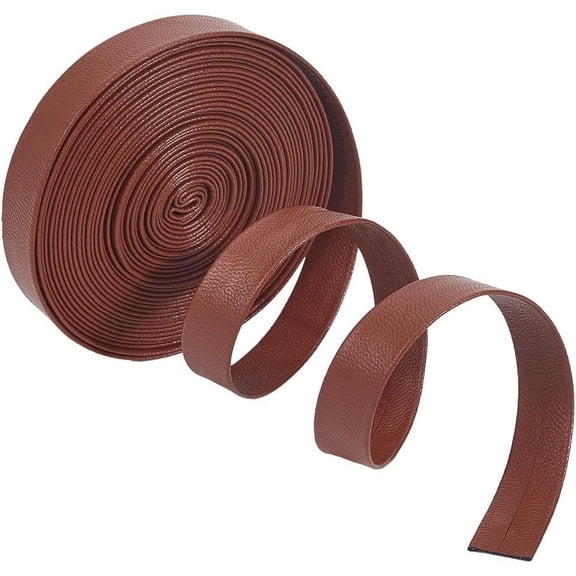 5m Foldover Leather Strips Cord 15mm Wide Glossy Leather Belt Strap Sienna Thin Leather Lace Rope 1mm Thick Double Sided PU Leather String for DIY Craft Pet Collars Jewelry Tooling Workshop