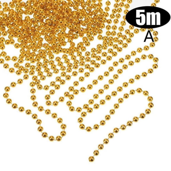 5m Hanging Bead Garland Christmas Tree Decorations Party String Tinsel Xmas K8M4