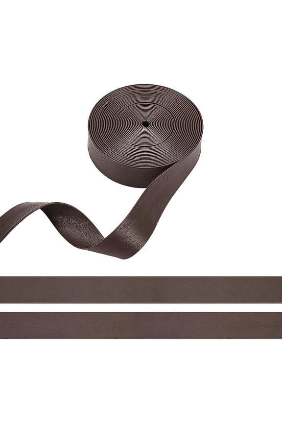 5m Long Imitation Leather Strap 25mm Wide Foldover Leather Belt Strips for DIY Arts & Craft Projects (Coconut Brown)