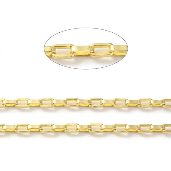 5m Rack Plating Brass Paperclip Chains Unwelded with Spool Lead Free & Cadmium Free Real 18K Gold Plated 5x2.5x1mm