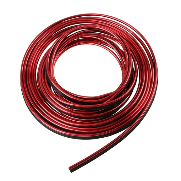 5m Red Chrome Decorative Line Car Interior Gap Door Edge Moulding Trim Strip