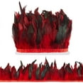 thumbnail image 1 of 5m Red Rooster Feather Fringe Trim 13-18cm Natural Feather Trimming Decoration Rooster Hackle Feather Trim Ribbon for DIY Cosplay Costume Carnival Decor Shawl Skirt Accessories, 1 of 9