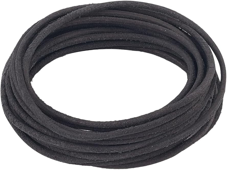 5m x 2.5mm Frosted Cowhide Leather Cord Round Genuine Leather String ...