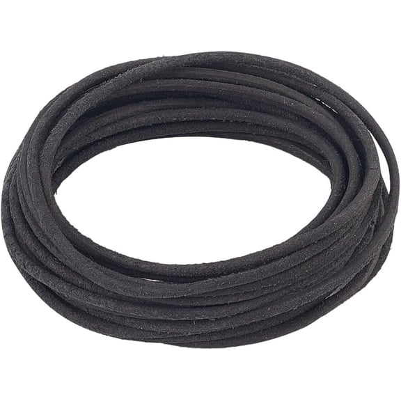 5m x 2.5mm Frosted Cowhide Leather Cord Round Genuine Leather String Black Top Grain Natural Yak Hide Suede Rope Braiding Threads for DIY