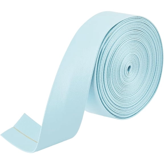 5m x 30mm PU Leather Trimming Tape Foldover Leather Strips 1mm Thick Lambskin Grain Leatherette Straps Strings Thread