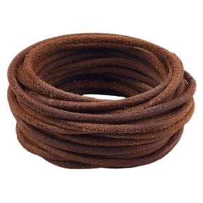 5m x 4mm Genuine Round Leather Cord Frosted Leather String Real Cowhide Rope Natural Yak Hide Suede Braiding Threads for DIY Crafts Bracelet Necklace