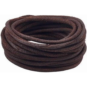 5m x 4mm Round Leather String Top Grain Genuine Leather Cord Coconut Brown Frosted Cowhide Rope Natural Yak Hide Suede Braiding Threads for Bracelet Necklace Jewelry Making DIY Crafts