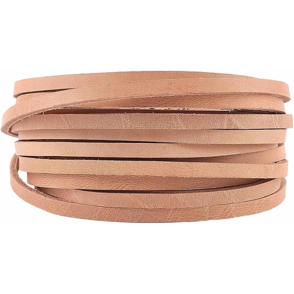 5m x 5mm Flat Genuine Leather Cord Real Leather String 2mm Thick Top Grain Cowhide Braiding Thread Rope