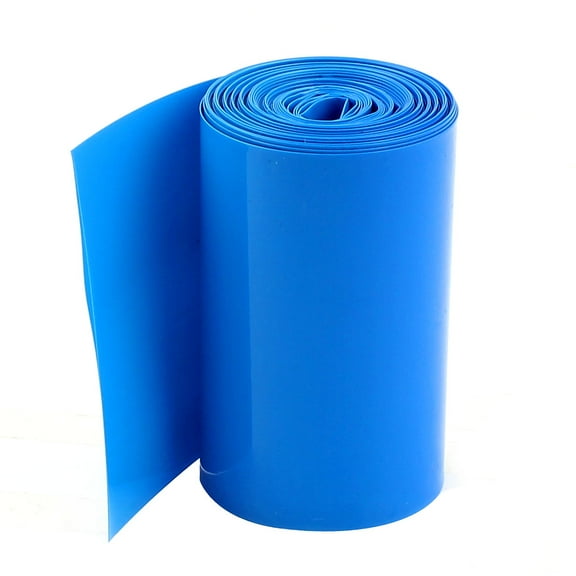 5Meters 70mm Width Heat Shrink Wrap Tube Blue for 4 x 18650 Battery Pack