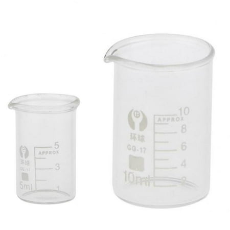 5mL & 10mL Lab Glass Beaker Borosilicate Containers