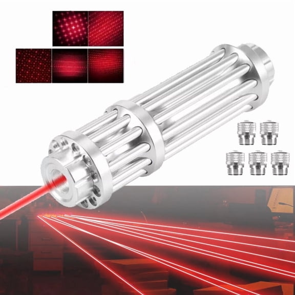5mW Red Laser Pointer Adjustable Visible Beam Dot Light 650nm with 5 * Flower Head, Long distance irradiation, Teaching and office supplies, Laser pen for speeches