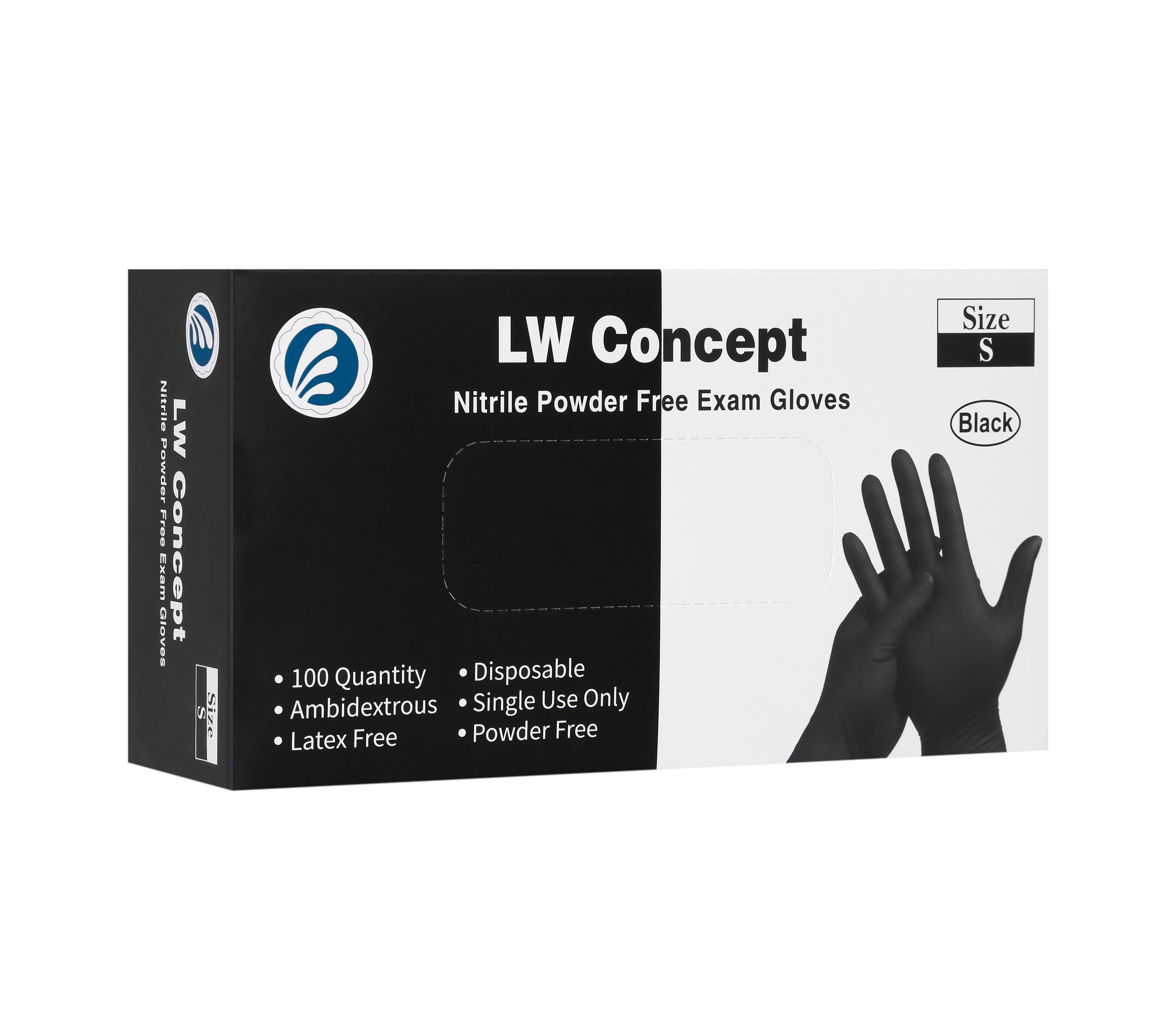 5mil Black Nitrile Gloves - Small