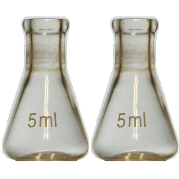 5ml Flask, Narrow Mouth Erlenmeyer, Borosilicate 3.3 Glass, Karter Scientific 250F3 (Pack 2)