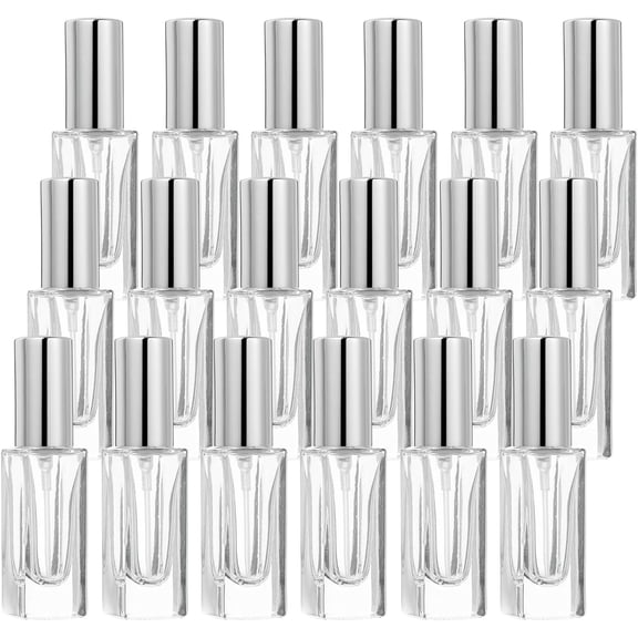 5ml Glass Mini Perfume Bottles, 20Pcs Fine Mist Bottle Refillable Empty Spray Bottles with Aluminized Nozzle for Perfume, Travel Liquid, Essential Oil(Clear/Silver)