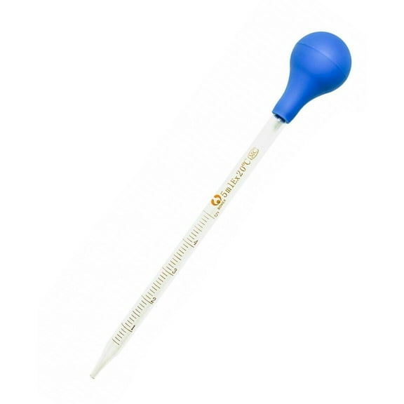 5ml Glass Scale Line Dropper Pipette Lab Dropper Dropping Pipet Blue Rubber Head Pipettors