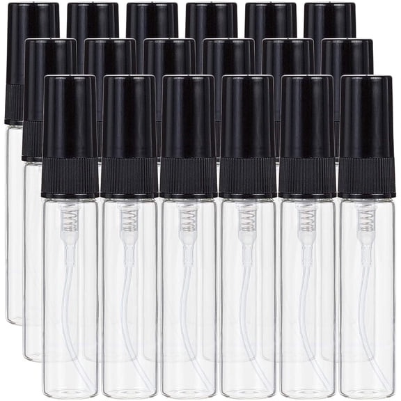 5ml Glass Spray Bottle with PP Plastic Lid for Essential Oil Perfume 76x14mm for DIY