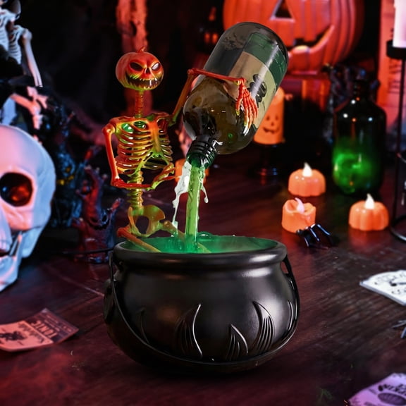 5ml Gothic Resin Skull Magic Potion Bottle Ornament, Halloween Witchcraft Decor Prop Mini Collectible Figurine for Shelf Desktop Display