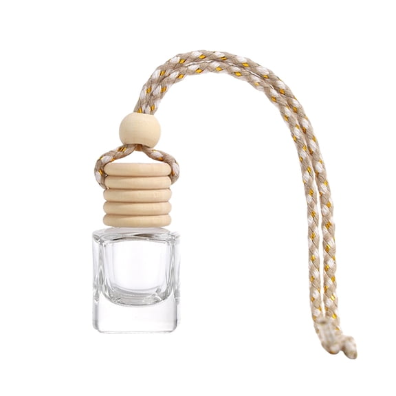 5ml Hanging Aroma Diffuser Bottle with Wood Stopper, Empty Glass Perfume Pendant for Car, Closet, Bathroom, Refillable Air Freshener Bottle for DIY Essential Oils, Lovely Mother’s Day Gift Idea