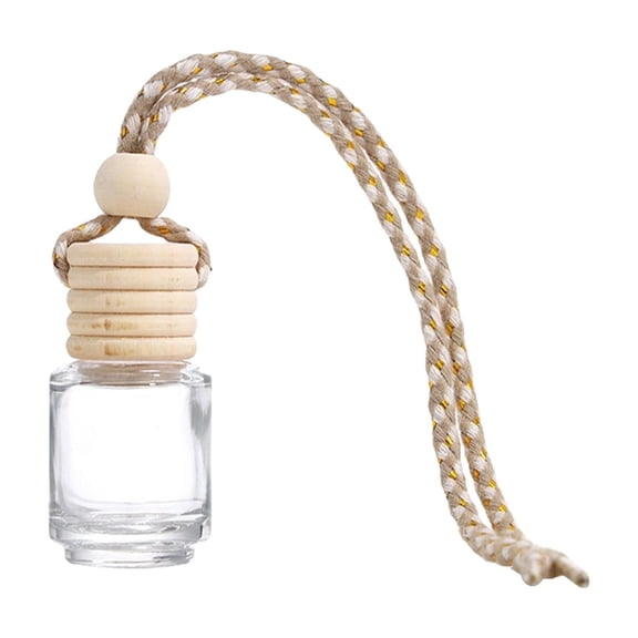 5ml Hanging Aroma Diffuser Bottle with Wood Stopper, Empty Glass Perfume Pendant for Car, Closet, Bathroom, Refillable Air Freshener Bottle for DIY Essential Oils, Lovely Mother’s Day Gift Idea