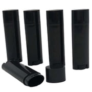 5ml Lip Balm Empty Container Tubes Plastic Oval Lip Balm Tubes Deodorant Mini Containers,Black,30Pcs