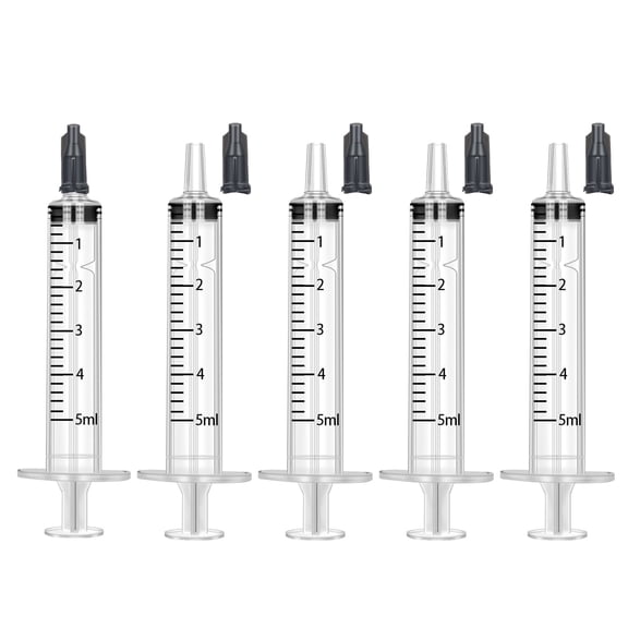 Gufastore Lab Syringe with Measurement Plastic 5 Pack 5ml