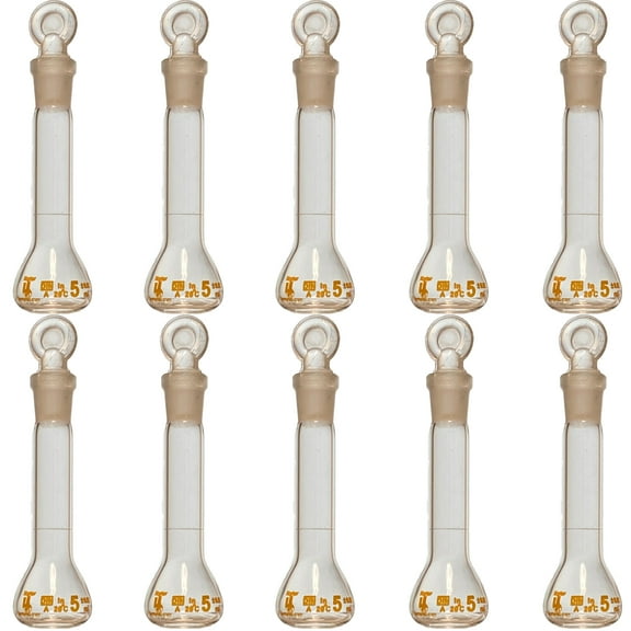 5ml Volumetric Flask, With Ground Stopper, Karter Scientific 252U2 (Pack 10)
