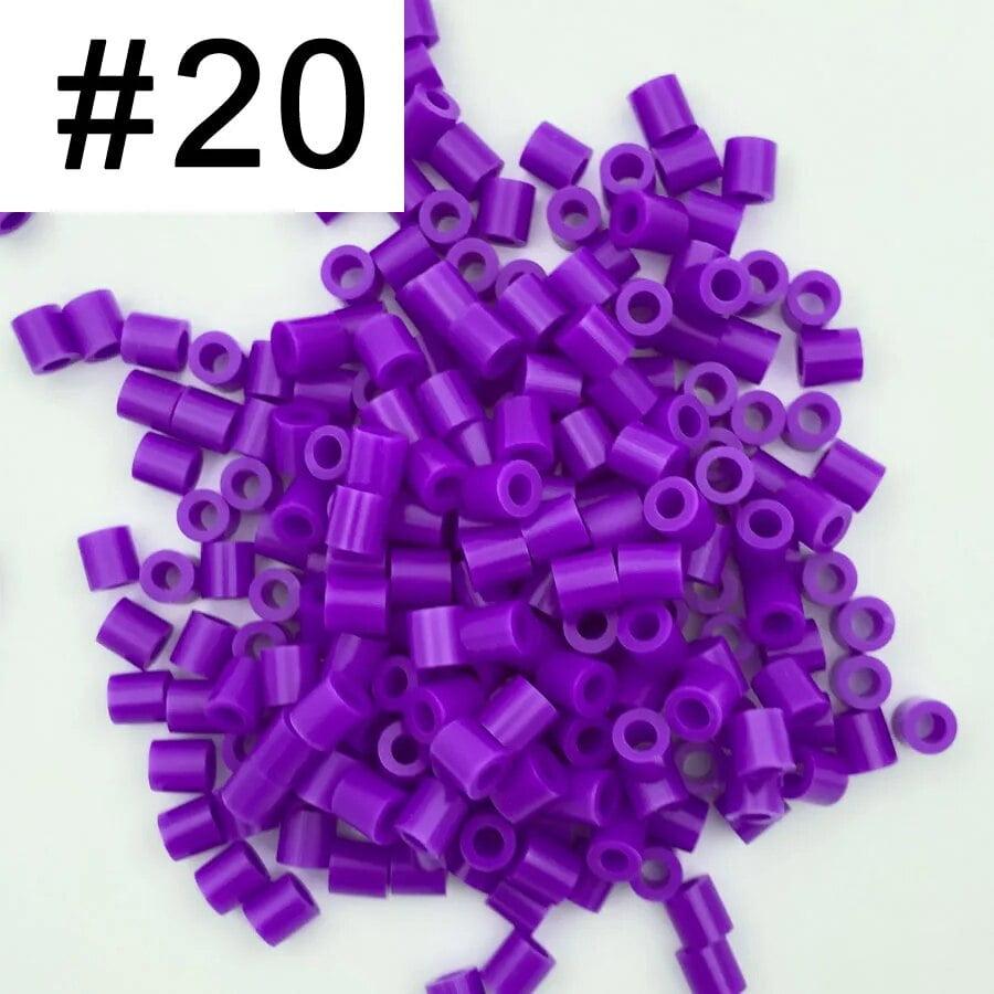 5mm 1000PCS Black white gray blue green purple Hama Beads for Kids Iron