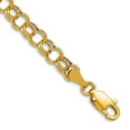 thumbnail image 1 of 5mm 10k Solid Yellow Gold Hollow Double Link Charm Bracelet Link Charm Bracelet for Women, 1 of 2