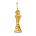 thumbnail image 1 of 5mm 10k Yellow Gold Solid Polished 3-d Seattle Space Needle Charm Pendant Necklace for Women, 1 of 2