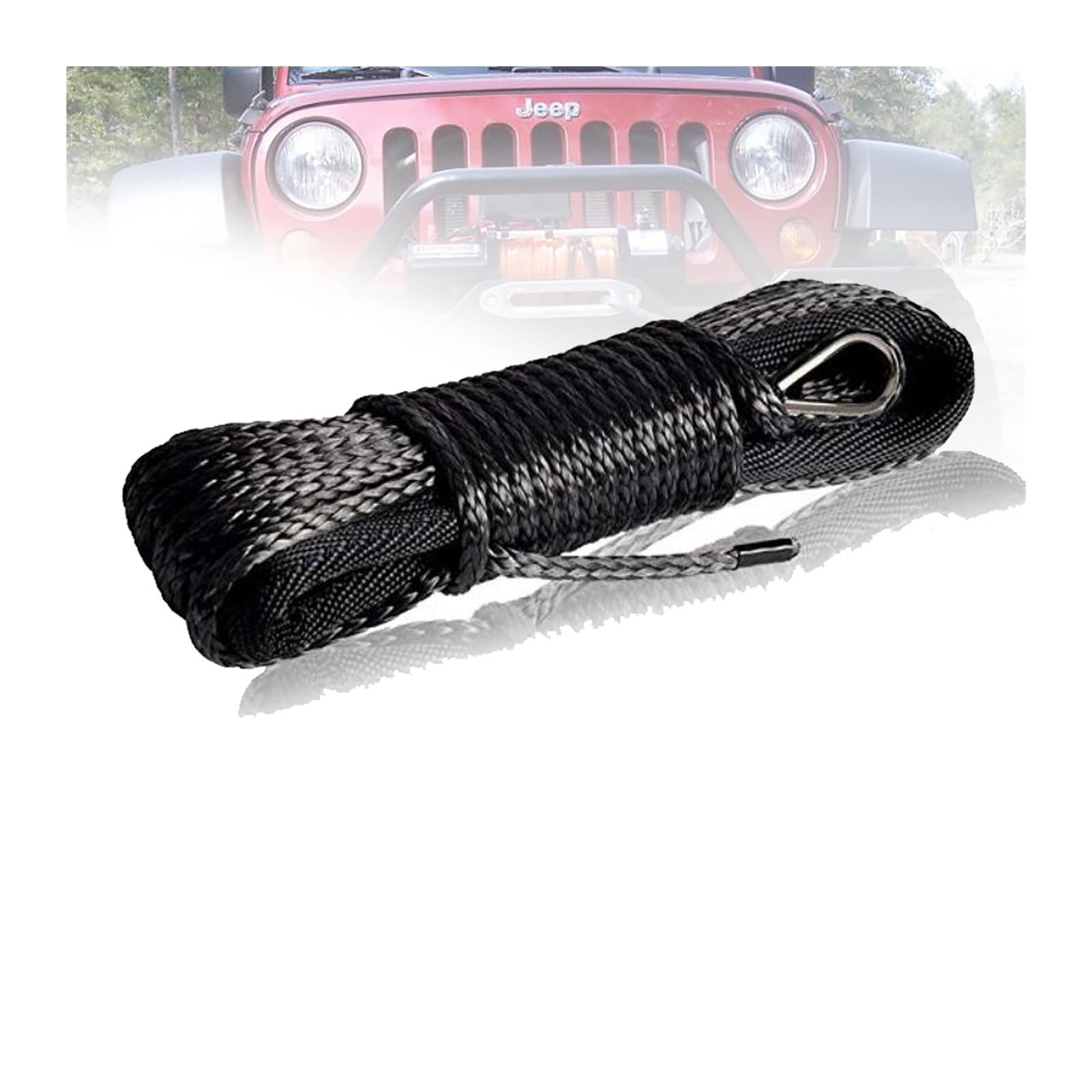 5mm * 12m Synthetic Winch Line Rope With Sheath And Thimble For 4x4 4wd ...