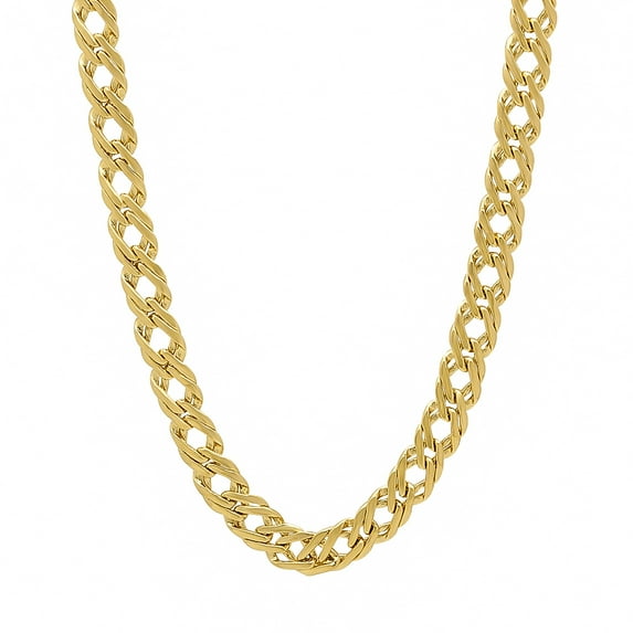 5mm 14k Yellow Gold Plated Cable Venetian Chain Necklace, 22 inches