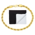 thumbnail image 1 of 5mm 14k Yellow Gold Plated Twisted Rope Chain Anklet, 9 inches, 1 of 7