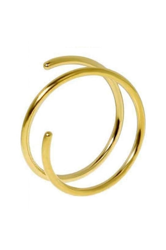 14K Gold Filled Tiny Double Hoop Nose Ring, 5mm 22 GA Left Side Spiral Twist Nose Jewelry