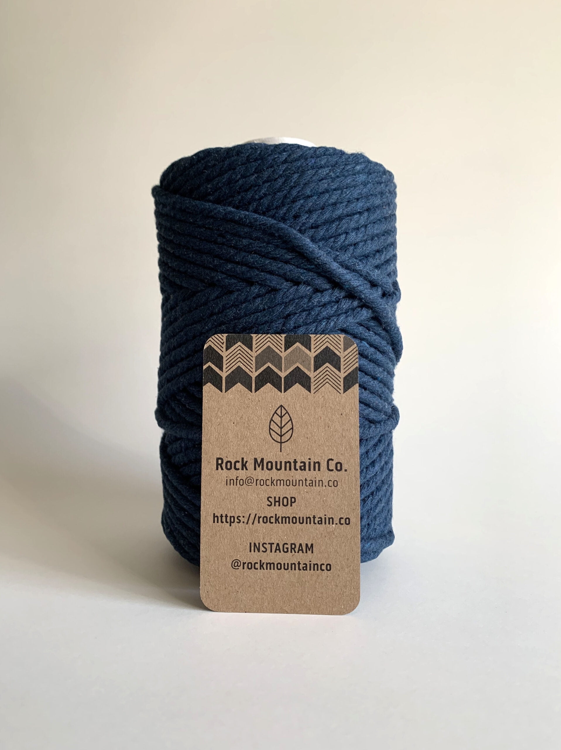 5mm 3 Strand Craft Cord Recycled Cotton Macrame Rope - Dark Blue