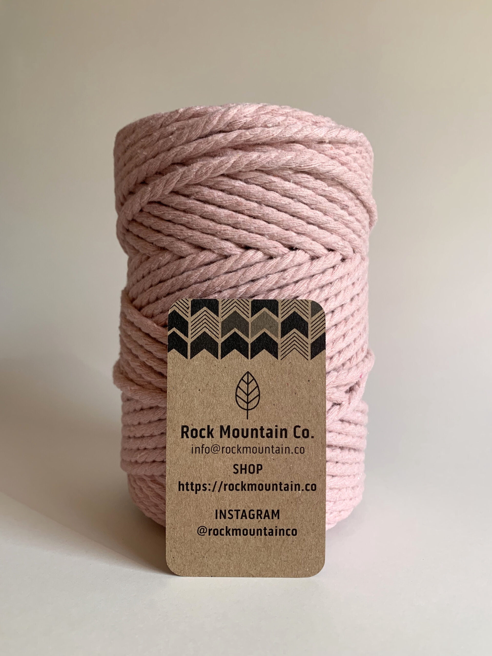 5mm 3 Strand Craft Cord Recycled Cotton Macrame Rope - Light Pink