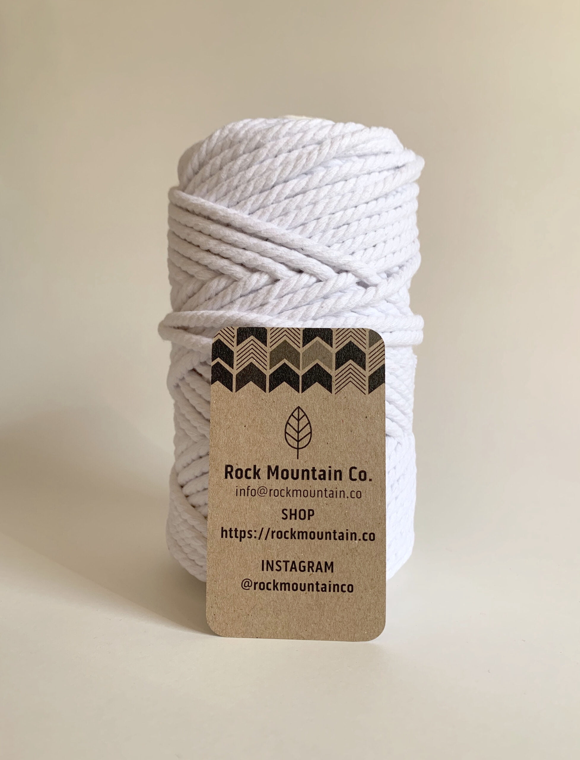 5mm 3 Strand Craft Cord Recycled Cotton Macrame Rope - White