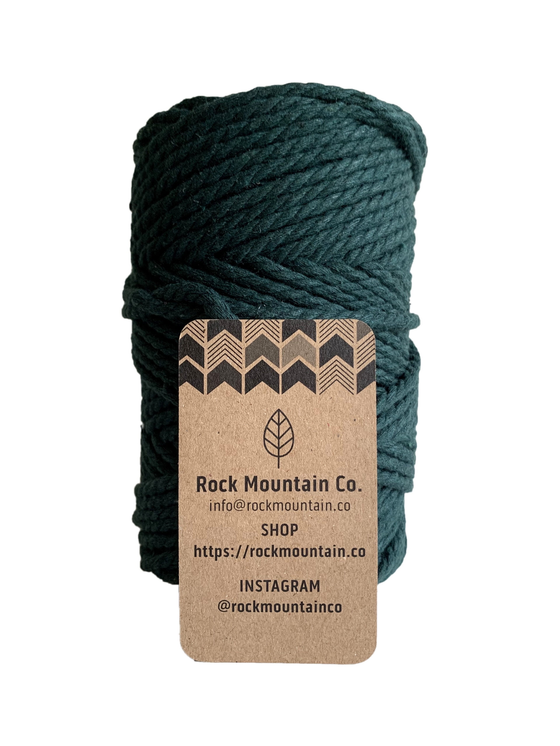 5mm 3 Strand Recycled Cotton Macrame Rope - Dark Green