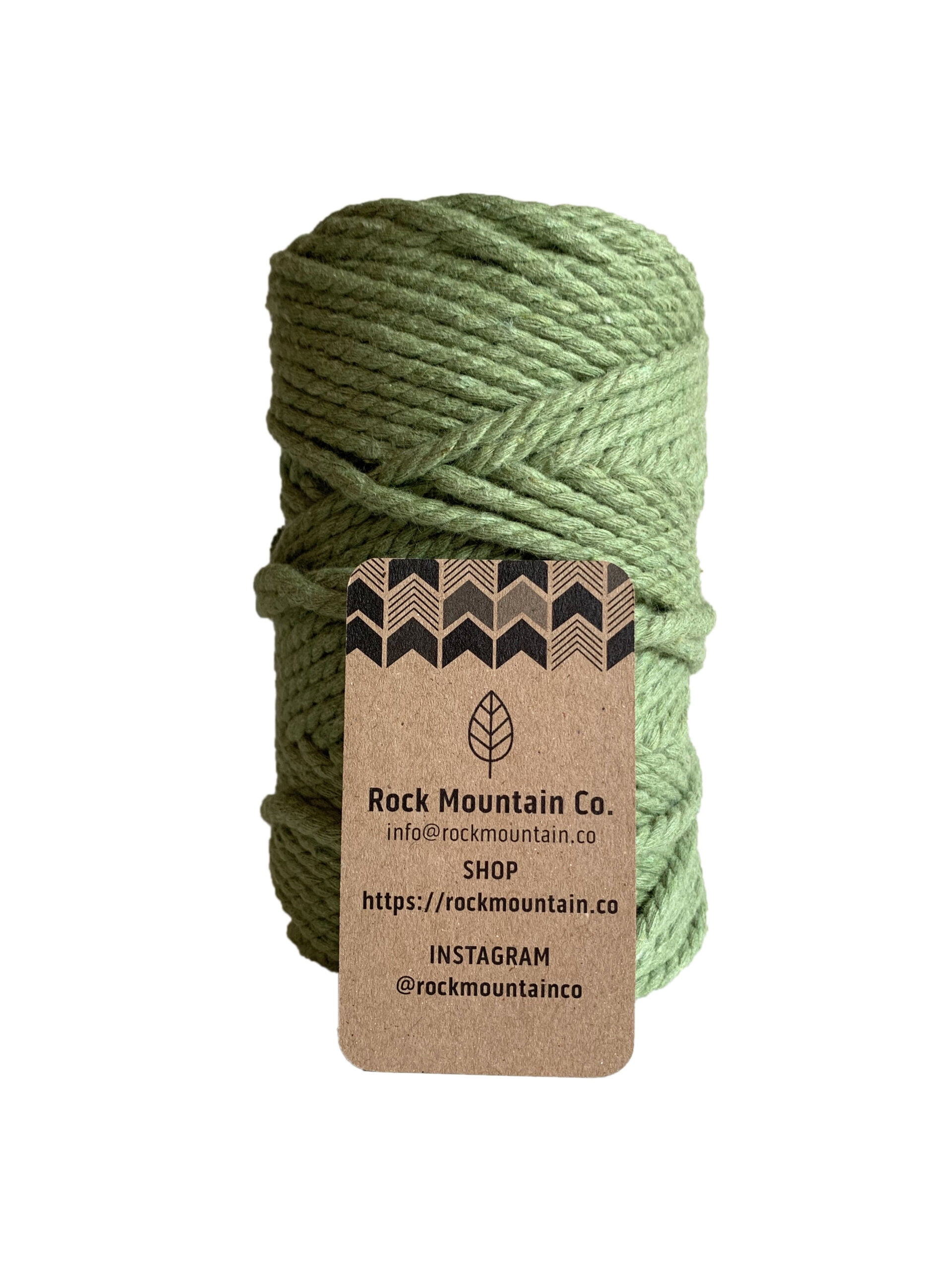 5mm 3 Strand Recycled Cotton Macrame Rope - Light Green