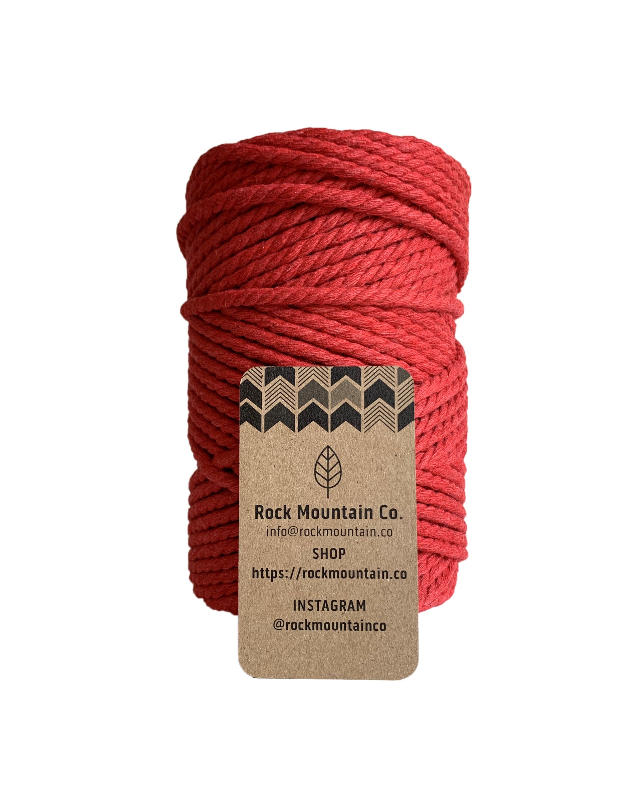5mm 3 Strand Recycled Cotton Macrame Rope - Red