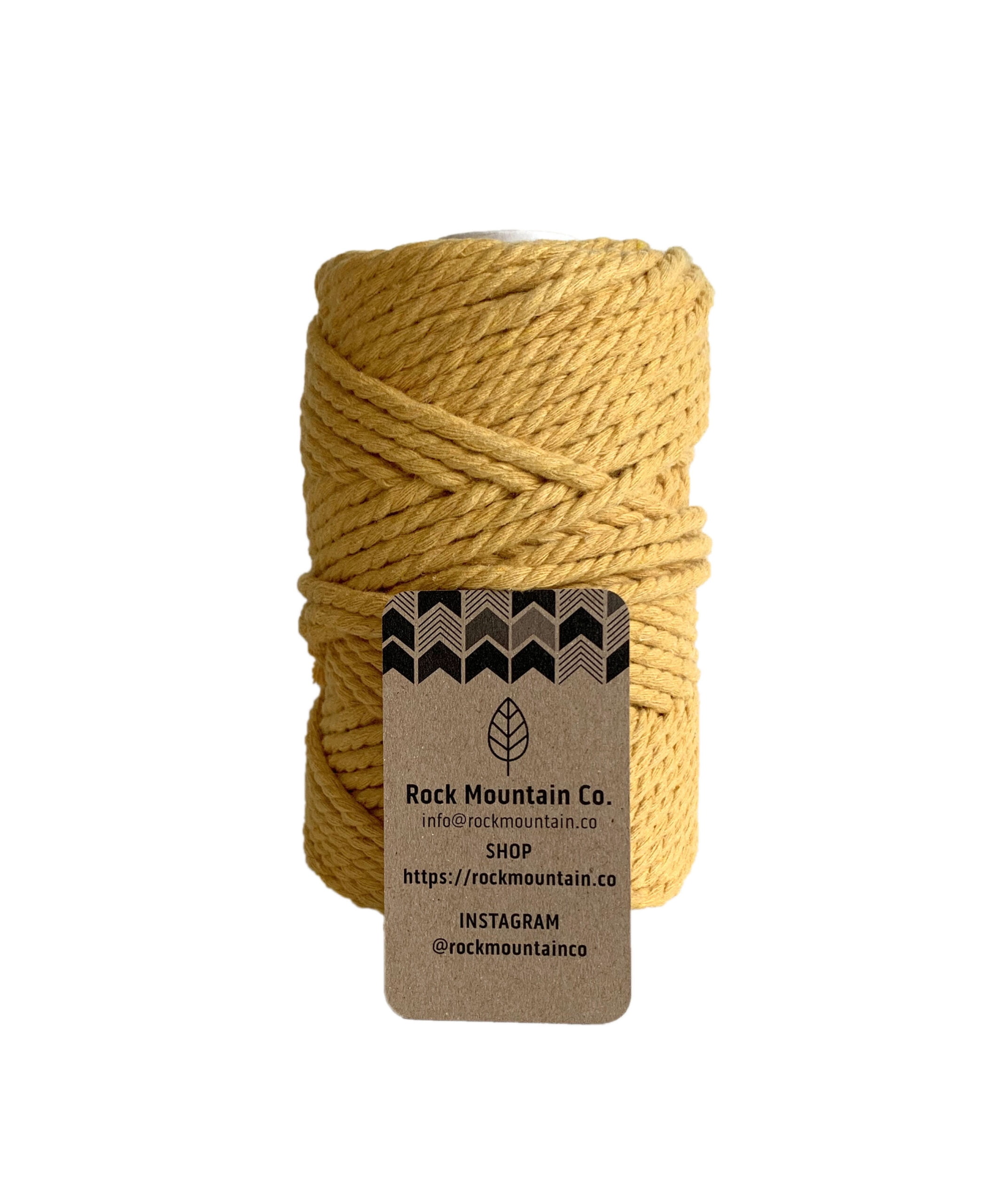 5mm 3 Strand Recycled Cotton Macrame Rope - Yellow