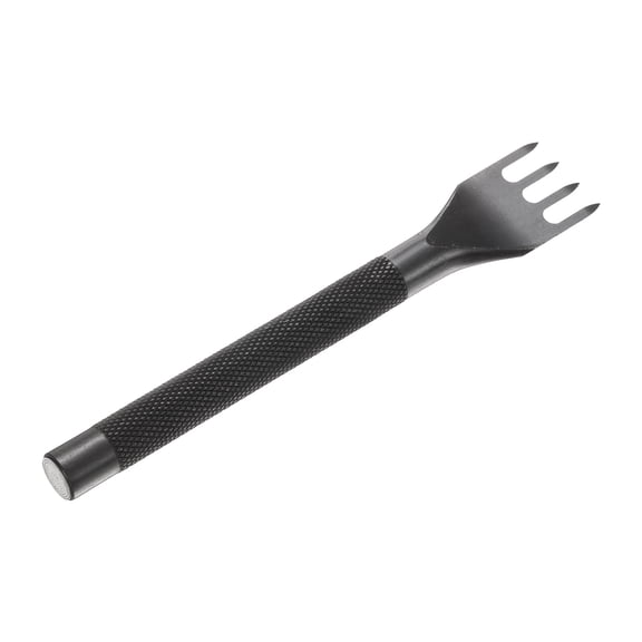 5mm 4 Prong Leather Hole Stitching Punch Tool for Hand Sewing, Black