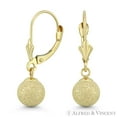 thumbnail image 1 of 5mm, 6mm, 7mm, 8mm Matte / Satin-Finish Hollow Ball Leverback Drop Earrings in 14k Yellow Gold, 1 of 1