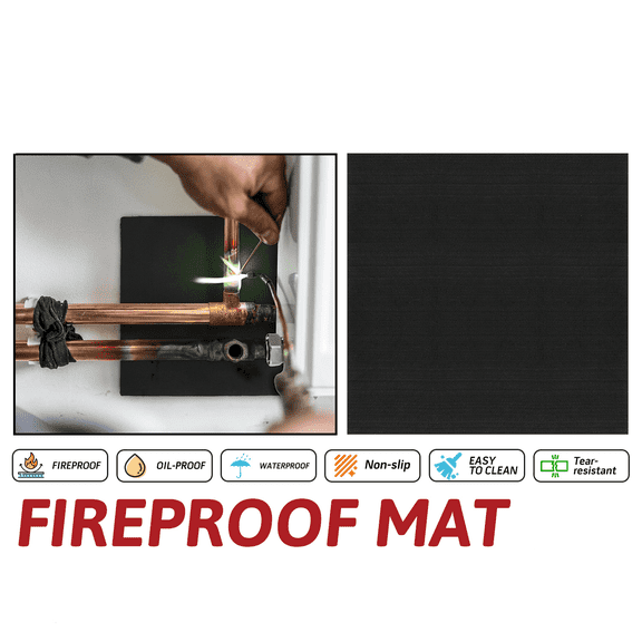 5mm 7.9" x 7.9" Welding Blanket Fireproof,Flame Retardant Fabric Carbon Felt Cloth for Welding Work,Grill Cover,Fireplaces,Smoker