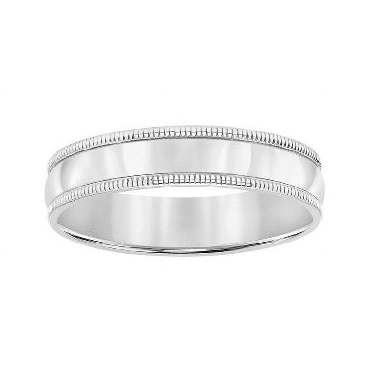 5mm 925 Sterling Silver Comfort Fit Wedding Band with Milgrain